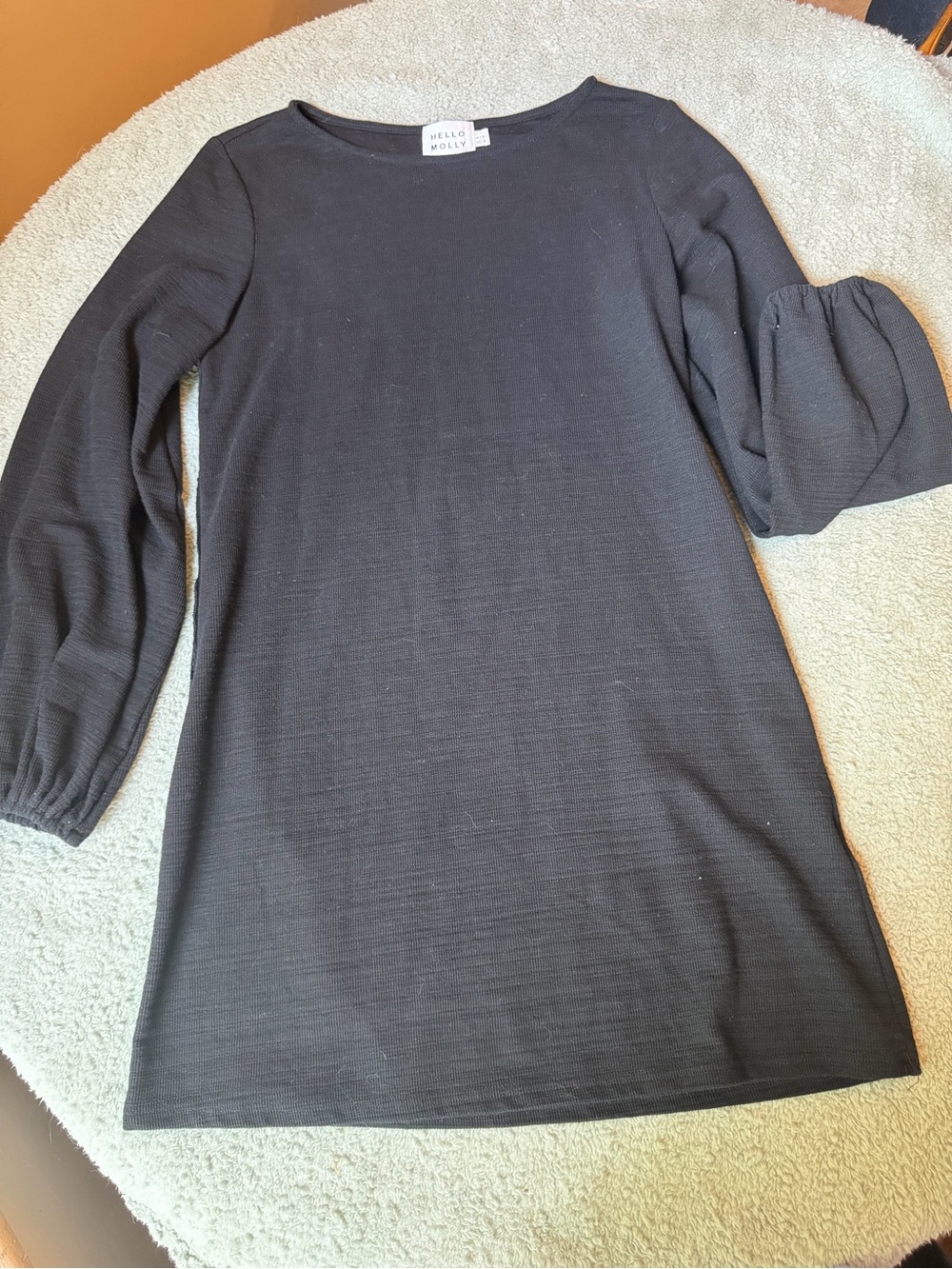 Hello Molly Black Ribbed Knit Top